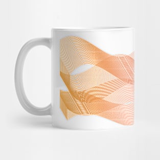 Geometric orange pattern waves Mug